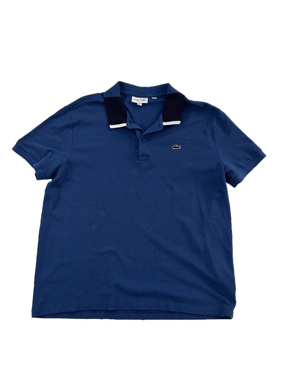 LaCoste Regular Fit Blue Polo Shirt Mens Size FR 7 US XXL 100% Cotton